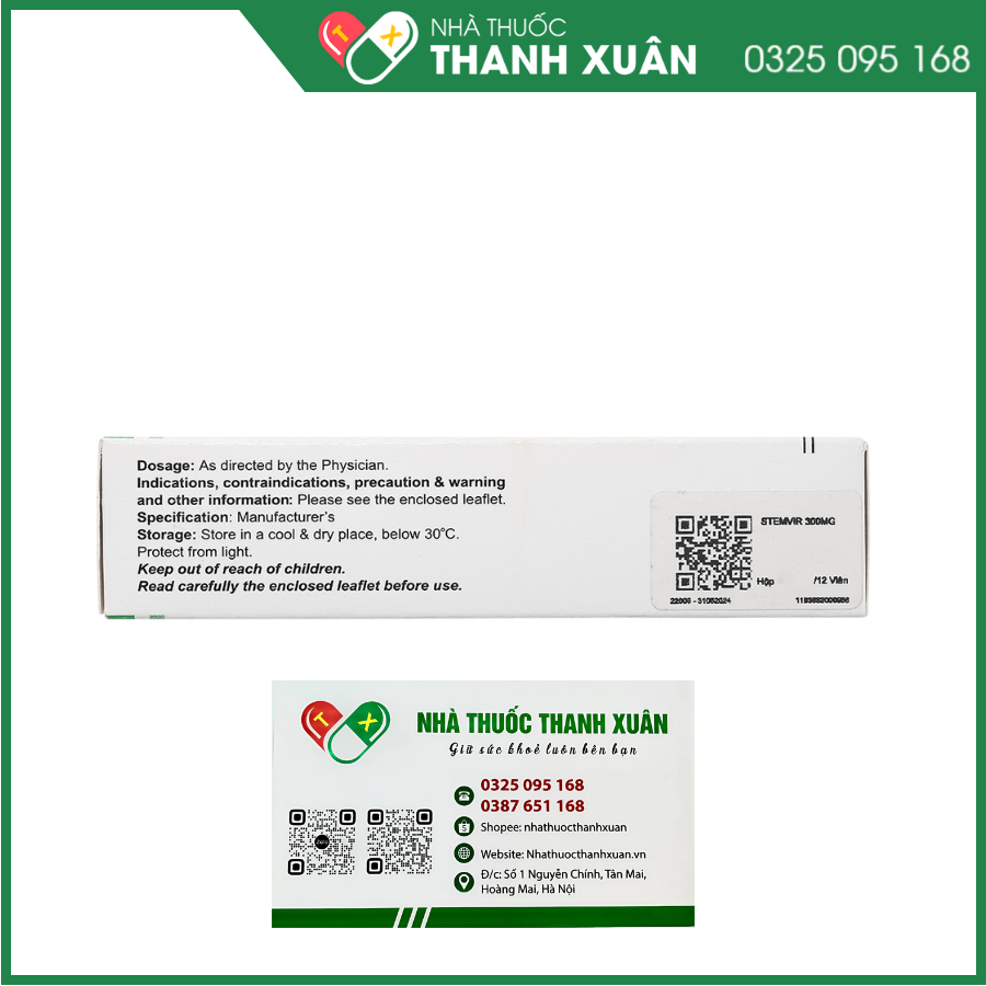 Stemvir 300mg trị nhiễm HIV-1, viêm gan B
